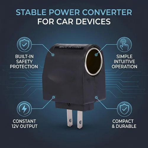 Miniatura 4 de Adaptador de corriente para encendedor de cigarrillos de automóvil, convertidor de CA a CC de 12 V CC, enchufe de pared de enchufe estadounidense