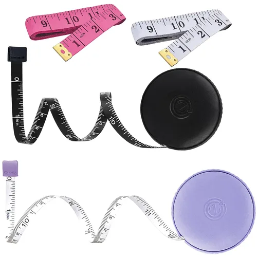 Miniatura 24 de Cinta métrica para costura, tela médica para el cuerpo, sastre, manualidades, dieta, cinta métrica de 60 pulgadas/1.5M de doble cara retráctil