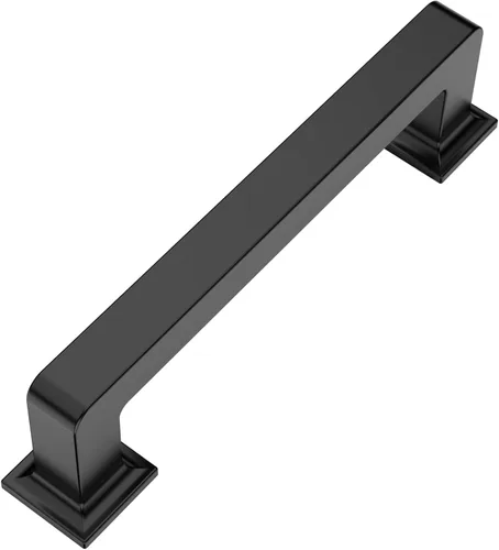 Miniatura 36 de 9BUILD Paquete de 6 pomos de latón cepillado de 1.2 pulgadas para gabinetes, pomos dorados para cajones, perillas cuadradas para gabinetes