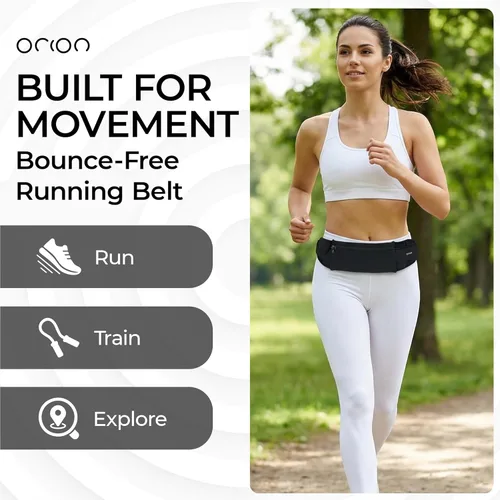 Miniatura 4 de The Belt of Orion - Cinturón para correr y cangurera delgada para hombres y mujeres, soporte antirrobo para pasaporte y cinturón de dinero