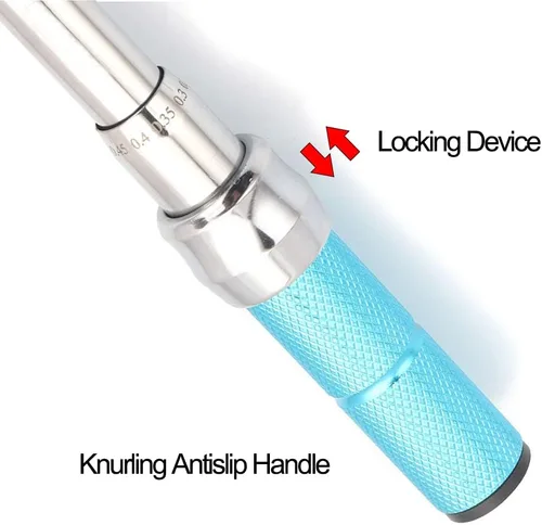 Miniatura 6 de ThreeH Llave dinamométrica de clic de 3/8 pulgadas 5-60 Nm/3.6-44ft-lb Llave dinamométrica ajustable de doble dirección con estuche