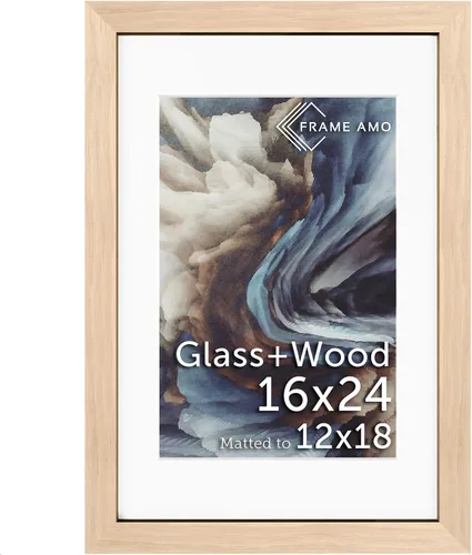 Miniatura 69 de Frame Amo Marco de póster de madera maciza de 13 x 19 pulgadas, color natural, tapete blanco para imagen de 11 x 17 pulgadas, parte frontal