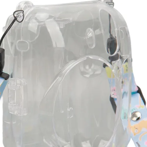 Miniatura 9 de ciciglow Funda protectora transparente para Mini 12, funda protectora de cámara rígida transparente para cámara instantánea con correa de hombro Azul