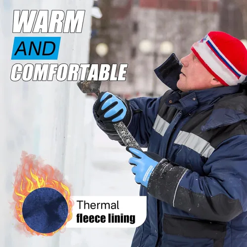 Miniatura 3 de HANDLANDY Waterproof Work Gloves for Cold Weather, Insulated Winter Work Gloves with Grip for Men Women - 2 Pair