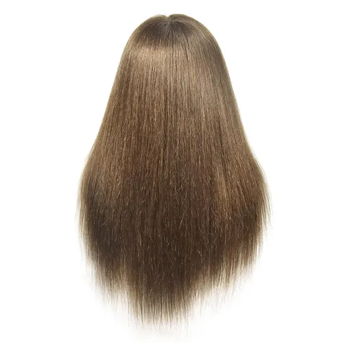 Miniatura 9 de Cabeza de maniquí con 100% cabello humano peluquería práctica entrenamiento cabezas muñeca cosmetología peinado maniquíes cabezas con abrazadera