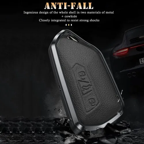 Miniatura 7 de SANRILY Funda para llavero de metal y cuero de alta calidad para VW ID.4 2020 2021 2022 MK8 ID.4 GTX, Skoda Octavia Seat Leon MK4, funda para llave