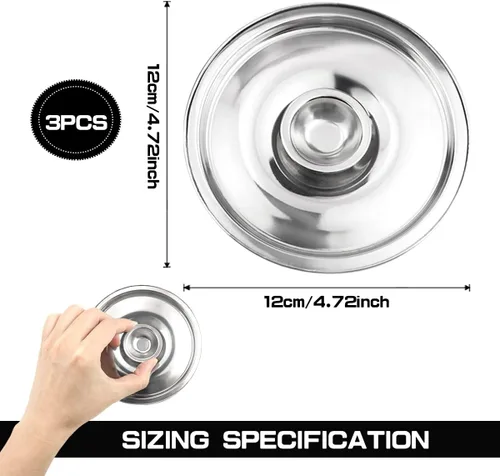 Miniatura 2 de Tapa universal de acero inoxidable, tapa de sartén de 4.7 pulgadas, accesorios de repuesto para sartenes (4.7 in)