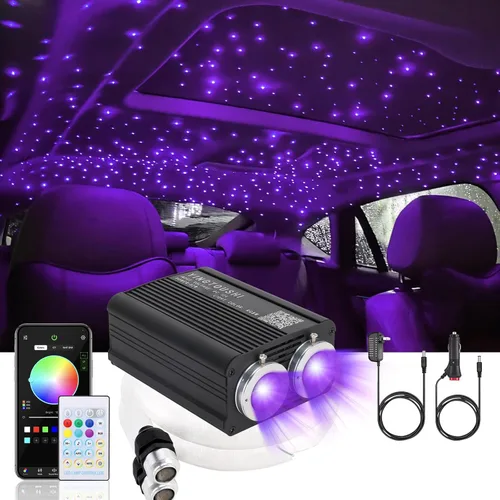 Miniatura 9 de Twinkle Headliner Star Light Kit, 800Pcs*0.03in/0.02in*9.8ft Mixed Ceiling Fiber Optic Lights APP/Remote Control Star Effect Music Mode RGBW Sound