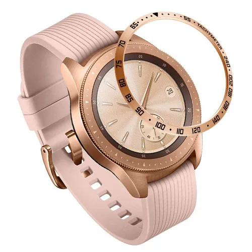 Miniatura 24 de AISPORTS Anillo de bisel compatible con Samsung Galaxy Watch 1.811 in bisel Loop cubierta adhesiva anti arañazos acero inoxidable bisel de metal