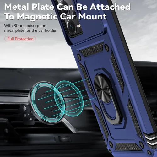 Miniatura 6 de Funda para Redmi Note 12, Poco X5 5G 22111317PG con protector de pantalla de vidrio templado y cubierta de cámara deslizante, anillo magnético