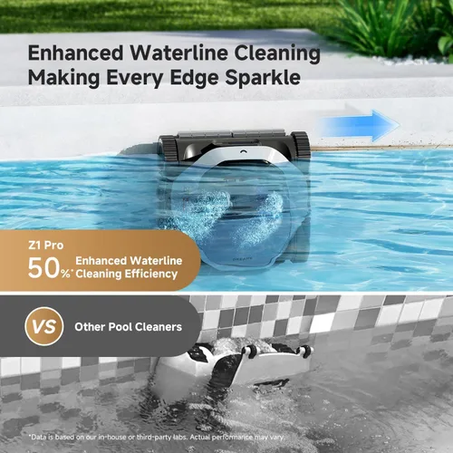 Miniatura 4 de DREAME Z1 Pro Limpiador robótico de piscinas inalámbrico, control remoto LiFi, succión de 8000 GPH, limpieza horizontal a nivel del agua