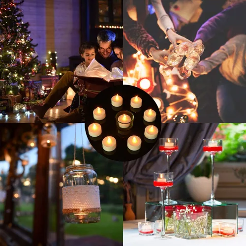 Miniatura 8 de Dura 2 veces más velas sin llama [50 unidades, pilas incluidas], velas de té realistas, velas brillantes parpadeantes, velas sin perfume que
