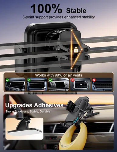 Miniatura 7 de bokilino Cargador inalámbrico para automóvil, carga rápida de 15 W [sujeción automática] [alineación automática] soportes de teléfono
