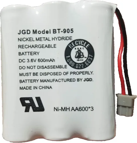 JGD BT-905 BT-800 BBTY0663001 Batería compatible con Uniden BT905 BT800 BT-1006 BP-905BBTY-0444001 BBTY-0449001 Panasonic P-P501 P-P508 at&T 20001