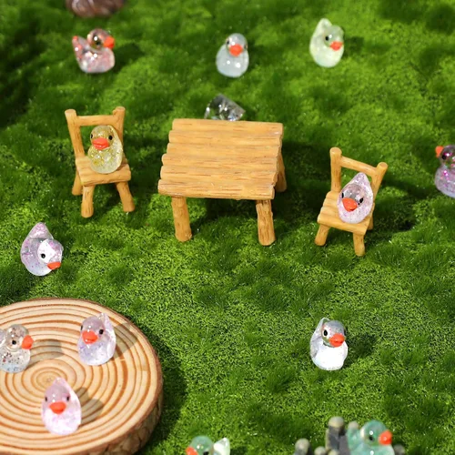 Miniatura 7 de Fuyamp 120 mini patos de resina con purpurina, coloridos patos pequeños, figuras de pato con purpurina en miniatura para manualidades, jardín