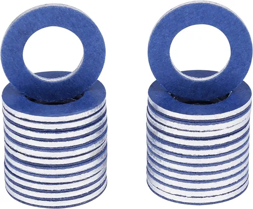 Miniatura 2 de 90430-12031 (24 piezas) Juntas de tapón de drenaje de aceite de aluminio se ajustan para sellos de arandela Toyota Lexus Scion Crush Reemplazan #