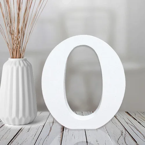 Miniatura 32 de AOCEAN Letras de madera blanca de 4 pulgadas sin terminar para decoración de pared, letras decorativas de pie en rodajas, decoración de tablero