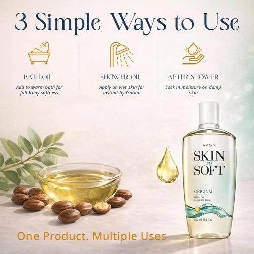 Miniatura 5 de Aceite para baño Skin so soft de Avon,16.9 oz, aroma original