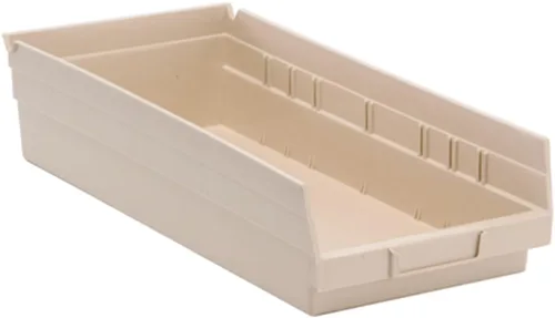 Miniatura 12 de Quantum Storage QSB108 - Contenedores de plástico anidables resistentes para farmacia, hospital y almacén, labio colgante y 7 ranuras divisoras