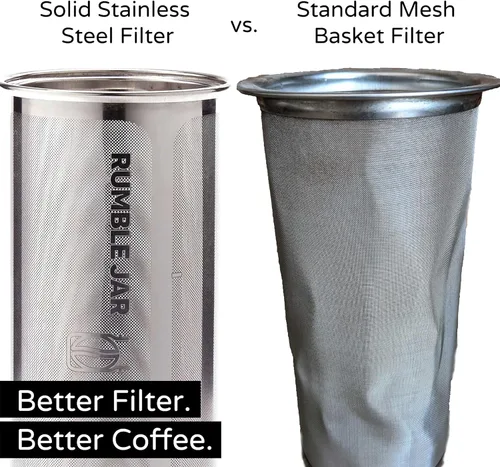 Miniatura 4 de Rumble Jar - Cafetera fría de próxima generación para tarros Mason - El filtro de 200 micrones es ideal para granos gruesos y café más fuerte