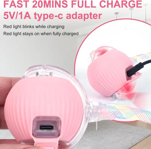 Miniatura 4 de Pelota interactiva para gatos, bolas rodantes inteligentes activas, juguetes automáticos para gatitos, con cola de malla elástica, recargable, bola