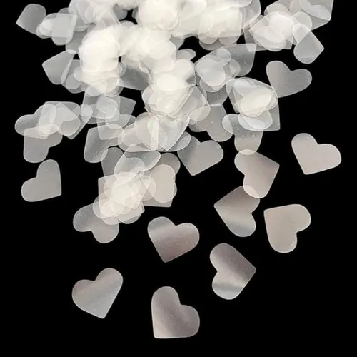 Miniatura 2 de Papel de arroz soluble en agua, confeti blanco en forma de corazón, 28000 piezas, 5.29 oz de confeti biodegradable, corazones para enviar fuera al