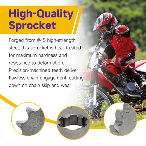 Miniatura 7 de HIAORS 428 13T 17mm Piñones de Motor Delantero para Motocicleta para 50cc 70cc 110cc 125cc 140cc 160cc TaoTao Roketa Coolster Sunl Lifan Chinese ATV