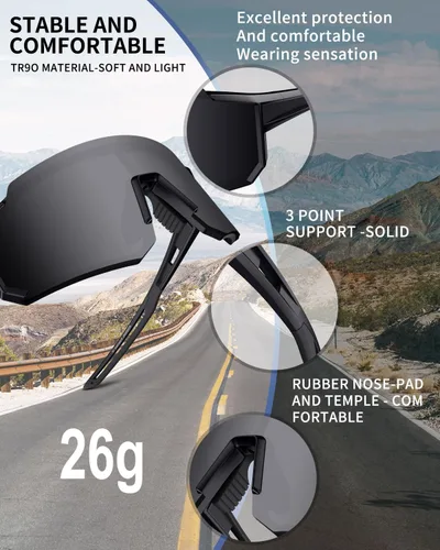 Miniatura 4 de Polarized Sports Sunglasses for Men Women Youth Baseball Running Cycling Driving Fishing Tennis Golf Motor TAC UV400 TR90