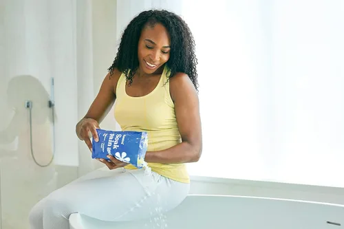 Miniatura 2 de Asutra Copos de cloruro de magnesio de lavanda para baño, fuente pura de Zechstein, copos de magnesio para remojo de baño, pies y cuerpo, 2 libras