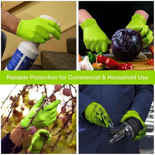 Miniatura 7 de 1st Choice Guantes de mecánico de 6 mil, guantes de nitrilo desechables sin látex, caja mediana de 100 guantes desechables de nitrilo verde