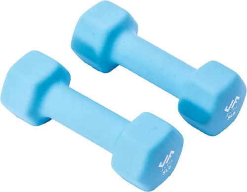 Miniatura 19 de JFIT Dumbbell Pairs or Sets – Neoprene & Vinyl Coated Hand Weights for Home Gym, Strength Training, Aerobics, Cardio Exercise and Fitness