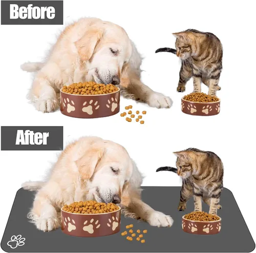 Miniatura 2 de Tapete Grande para Alimentación de Mascotas, 39.3"x15.7" Tapete Absorbente de Secado Rápido para Perros para Tazones de Comida y Agua, Tapete