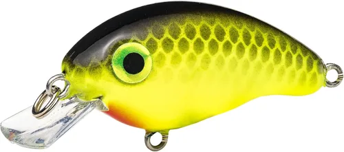Miniatura 5 de Strike King Señuelo de pesca Bitsy Pond Minnow Crankbait, 3/32 oz, irresistible para los peces Chartreuse con espalda negra
