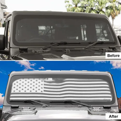 Miniatura 2 de CheroCar Parasol para parabrisas para Jeep JL, parasol para Jeep Wrangler JL JLU 2018-2025, para Jeep Gladiator JT 2020-2025, para Jeep Wrangler 4XE