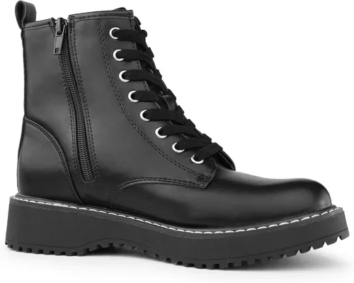 Miniatura 5 de Hawkwell Botas de combate con cremallera lateral y cordones para mujer
