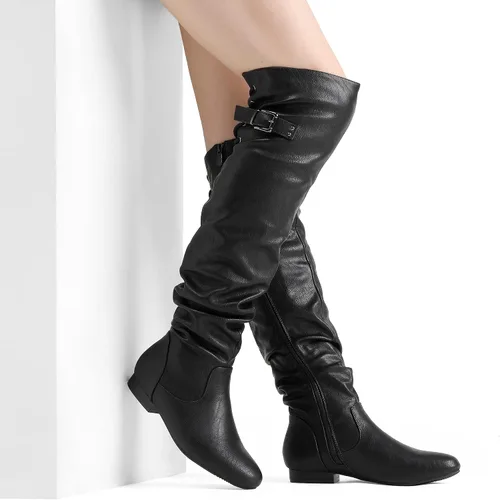Miniatura 4 de DREAM PAIRS - Botas de ante para invierno, de altura al muslo, para mujer