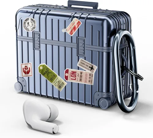 Miniatura 14 de KOREDA Funda compatible con AirPods Pro de 2ª/1ª generación, bonita y divertida funda con diseño de maleta para Airpods Pro de 2ª/1ª