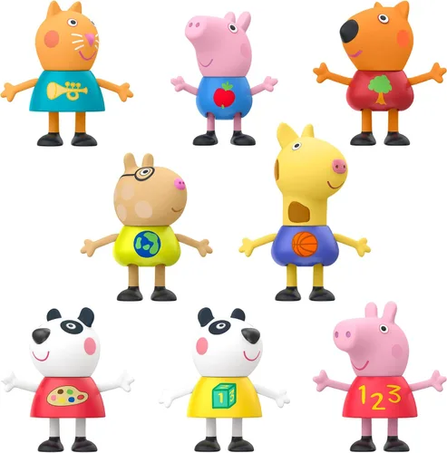 Miniatura 2 de Peppa Pig Paquete de 8 figuras de juguete para el aula escolar, Peppa Pig, George Pig, Peggi Panda, Candy Cat y más, regalos de regreso a clases