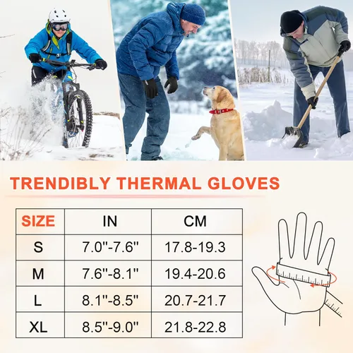 Miniatura 6 de ihuan Guantes de invierno impermeables a prueba de viento para hombre y mujer, guantes cálidos para clima frío, dedos con pantalla táctil