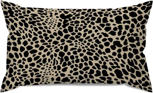 Miniatura 21 de Fundas de almohada con estampado de leopardo y guepardo negro y marrón, 12 x 18 pulgadas, fundas de cojín de granja para sofá, sala de estar
