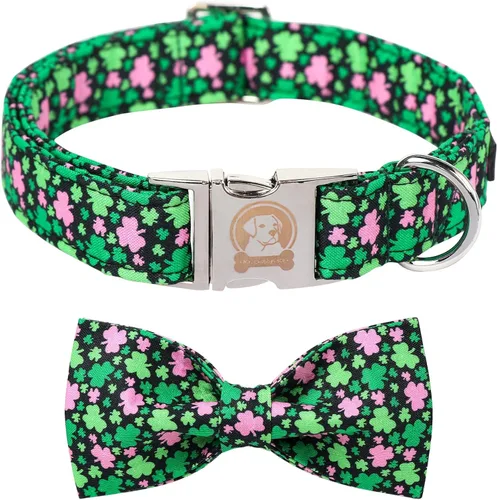 Miniatura 18 de MR. CHUBBYFACE· Collar de Pascua para perro de conejo con lazo, collar ajustable para mascotas con corbatín para perros pequeños, medianos y grandes