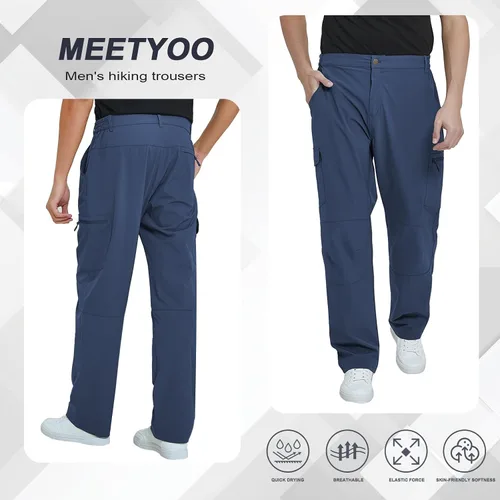 Miniatura 2 de MEETYOO Pantalones cargo de senderismo para hombre, impermeables, tácticos, ligeros, elásticos, para acampar