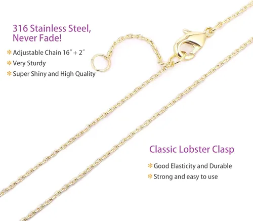 Miniatura 5 de UMAGICBOX Collar con nombre personalizado, elige entre 14 estilos de fuente, colgante personalizable chapado en oro de 18 quilates, regalo ideal