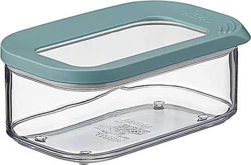 Mepal Contenedor de almacenamiento de alimentos rectangular Modula - Caja de almacenamiento transparente con tapa - Organizador de almacenamiento de