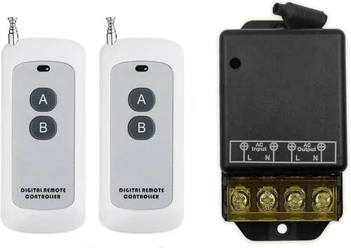 QIACHIP Interruptor remoto inalámbrico de relé de 30 A, CA 110 V 120 V 240 V Relé RF interruptor con 656 pies de largo alcance para