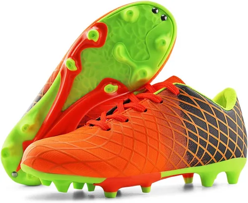 JABASIC - Tacos de fútbol para exteriores para niños zapatos de fútbol atléticos y firmes