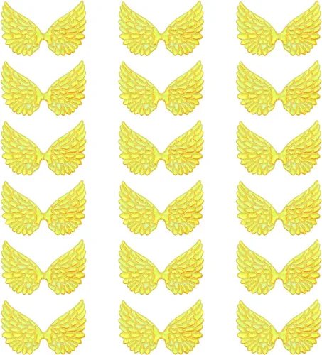 Miniatura 7 de PATIKIL 18 alas de ángel para manualidades, pequeñas alas de ángel con purpurina, 6 colores, alas de ángel para coser, parches para mochilas
