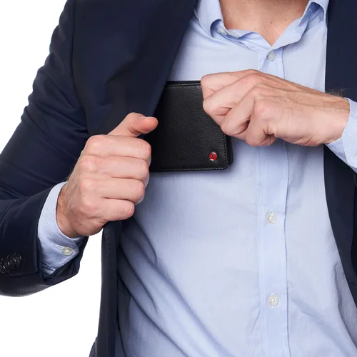 Miniatura 8 de Alpine Swiss RFID Luka - Cartera de identificación con tapa para hombre capacidad plegable con sección de billetes dividida viene en una caja