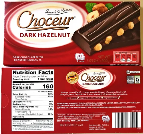 Miniatura 2 de Choceur Chocolate negro con avellanas tostadas 7.05 oz (paquete de 2)