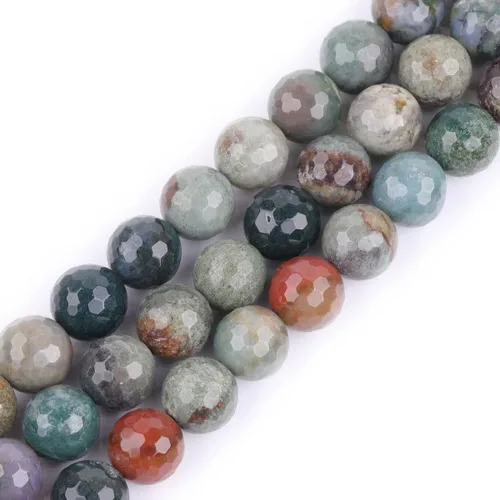 Miniatura 15 de JOE Foreman - Cuentas de ágata india de 0.079 in para hacer joyas con piedras preciosas naturales semipreciosas, redondas, facetadas, 15.0 in